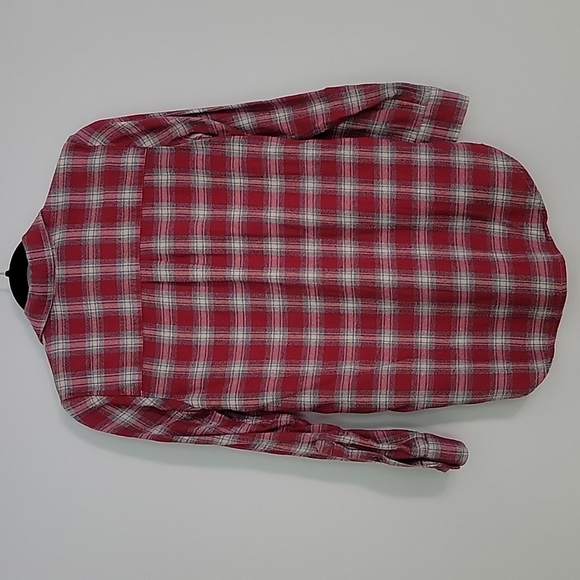 Madwell High Low Plaid Flannel Button Up - Picture 4 of 13